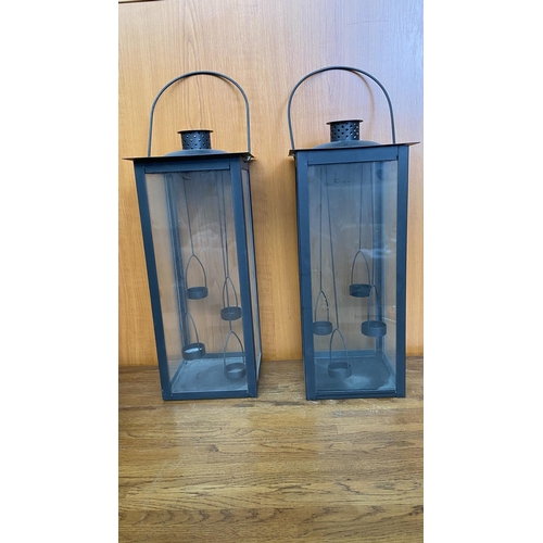 118 - x2 Large Lanterns Candle Holders (41cm H/each)