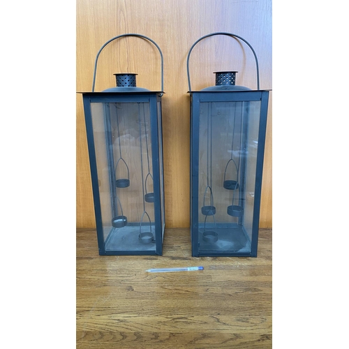 118 - x2 Large Lanterns Candle Holders (41cm H/each)