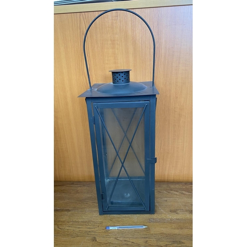 119 - Large Black Lantern Candle Holder (45cm H.)