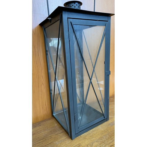 119 - Large Black Lantern Candle Holder (45cm H.)