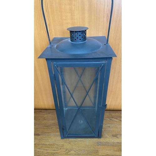 119 - Large Black Lantern Candle Holder (45cm H.)