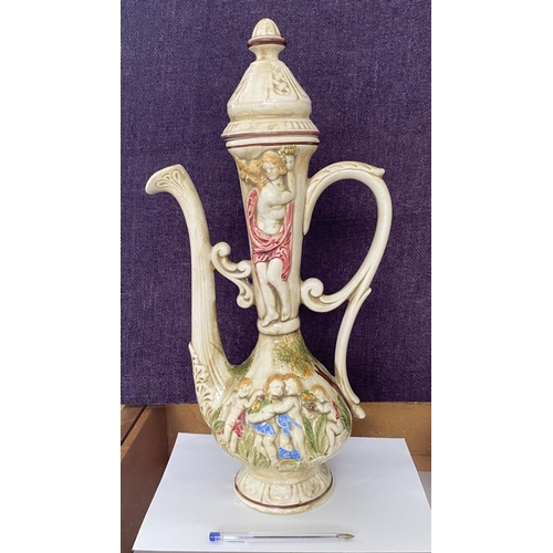 142 - Antique Italian LMTE Capodimonte Style Ewer (50cm H.)