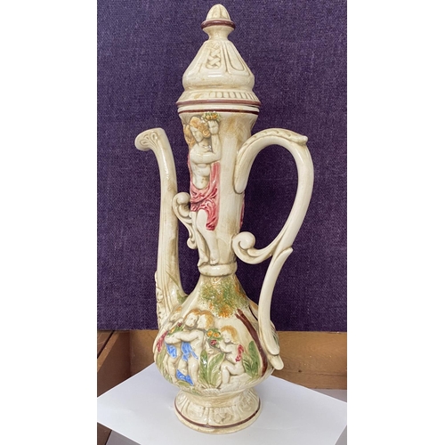 142 - Antique Italian LMTE Capodimonte Style Ewer (50cm H.)