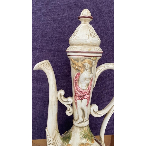 142 - Antique Italian LMTE Capodimonte Style Ewer (50cm H.)