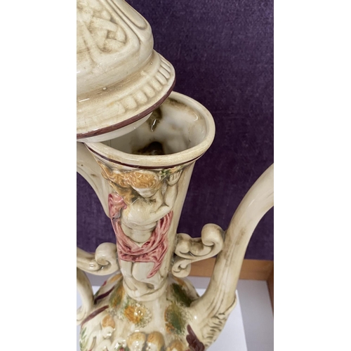 142 - Antique Italian LMTE Capodimonte Style Ewer (50cm H.)