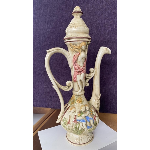 142 - Antique Italian LMTE Capodimonte Style Ewer (50cm H.)