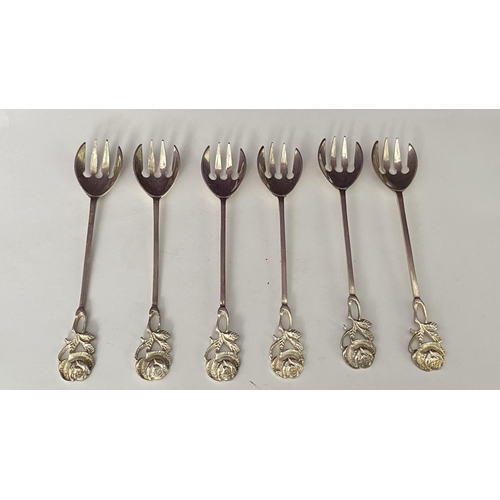 174 - Set of 6 Vintage Silver 800 Dessert Cutlery