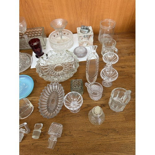 245 - Large Collection of Vintage Glassware Incl. Glass Table Lighter