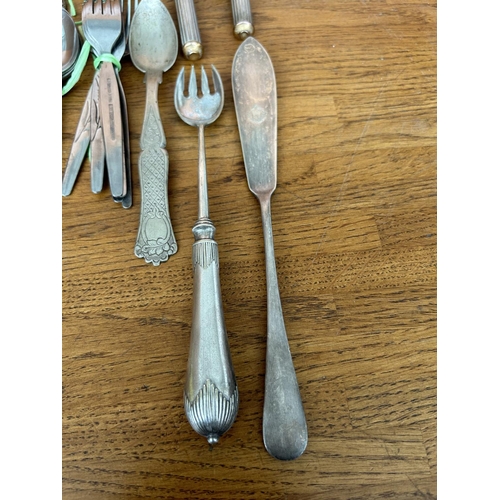 294 - Vintage Cookie Rack Together with Qty of Vintage Silver Plated and Other Cutlery