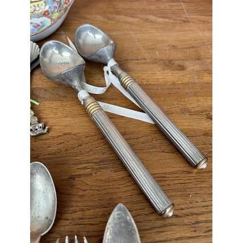 294 - Vintage Cookie Rack Together with Qty of Vintage Silver Plated and Other Cutlery