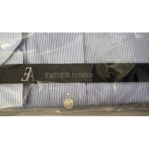 309 - Set of 2 Emporio Fashion Men's Shirts Size M Together with Tie (Unused) - Taken Back