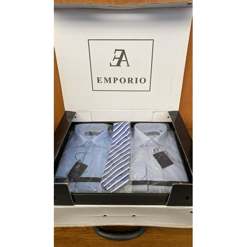 309 - Set of 2 Emporio Fashion Men's Shirts Size M Together with Tie (Unused) - Taken Back