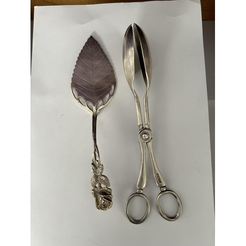 352 - Vintage Silver 800 Cake Slicer Together with Sheffield England Silver Plated Cake Server