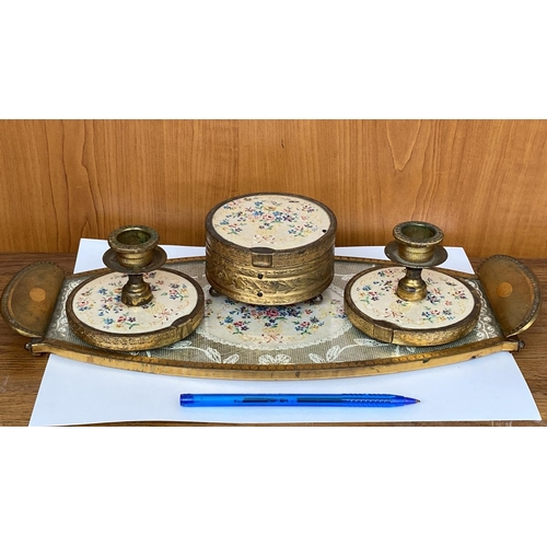 36 - Antique Vanity Tray Set