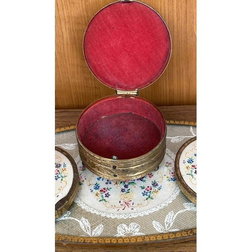 36 - Antique Vanity Tray Set