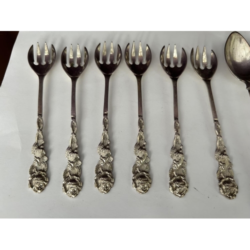 422 - Collection of 10 Vintage Dessert Cutlery Believed To Be Silver