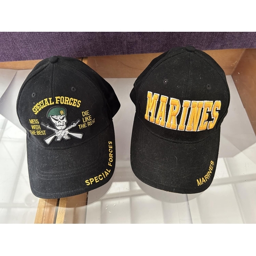 73 - Special Forces and Marines Black Baseball Caps (Unused)