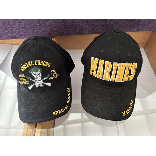 73 - Special Forces and Marines Black Baseball Caps (Unused)