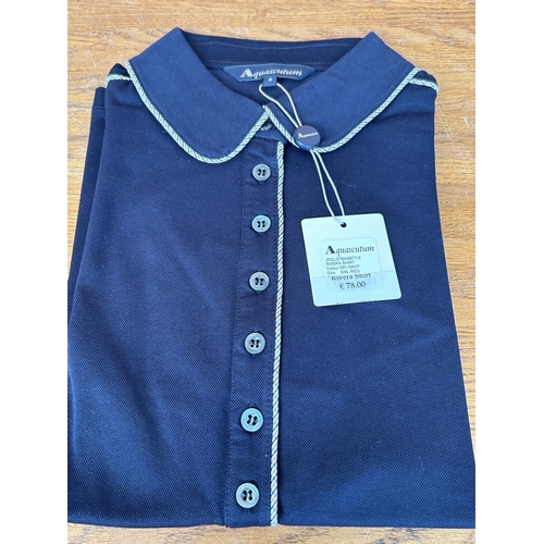 8 - Aquascutum London Ladies Navy Shirt Size Small  Reg. (Unused)