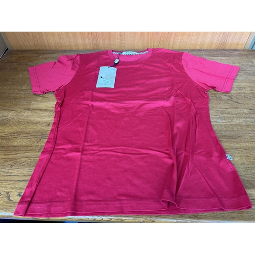 99 - Aquascutum London Robin Ladies Leisure Red K/Shirt Size S. Reg. (Unused)