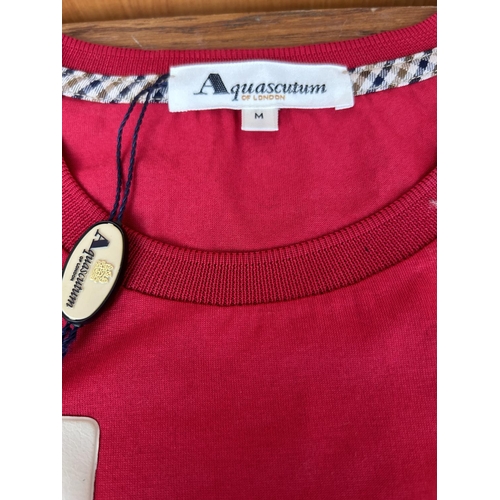 99 - Aquascutum London Robin Ladies Leisure Red K/Shirt Size S. Reg. (Unused)