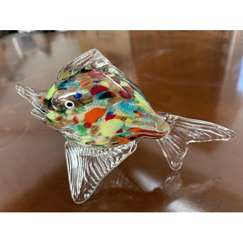 205 - Murano Art Glass Multi Color Fish (22cm L.,15cm H.)