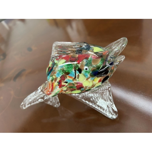 205 - Murano Art Glass Multi Color Fish (22cm L.,15cm H.)