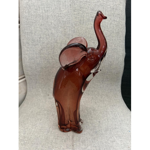 207 - Big Vintage Murano Art Glass Hand Blown Elephant (35cm H.) A/F