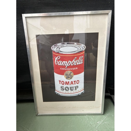 261 - Vintage Campbell's Tomato Soup Framed Print (A/F - Due to Ageing - 52 x 73cm)