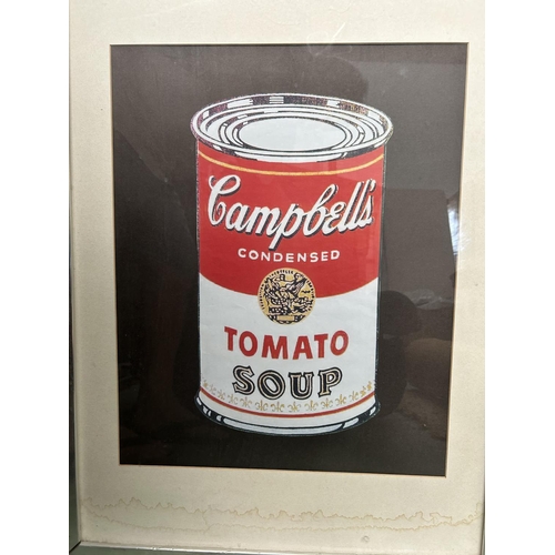 261 - Vintage Campbell's Tomato Soup Framed Print (A/F - Due to Ageing - 52 x 73cm)