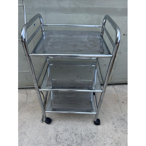 51 - Vintage Metal 3-Tier Kitchen Trolley Together with Bedroom Cloth Rack (Little Rusty)