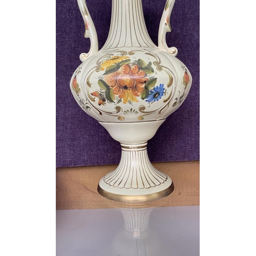 9 - Martan Amphora Floral Vase with 2 Handles Marked 600/eR