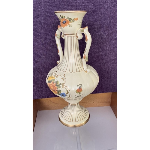 9 - Martan Amphora Floral Vase with 2 Handles Marked 600/eR