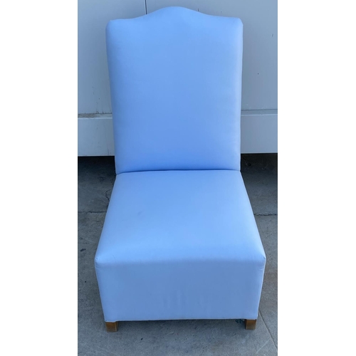 199 - Vintage Bedroom Chair with Baby Blue Color Protective Cover and Drawer Underneath