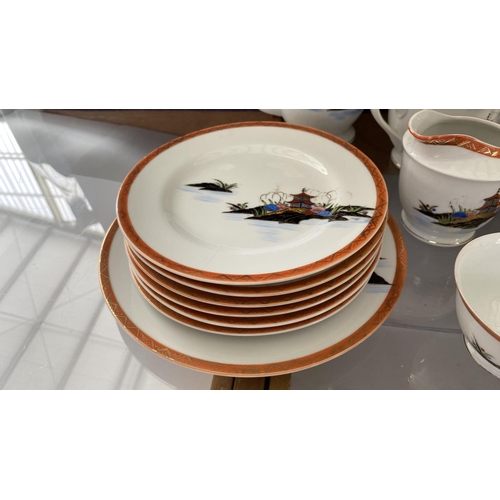 236 - Vintage 1960's Japanese 22-Piece Tea Set for 6 Together with Cake Plates (x1 Small Chip on Base of c... 