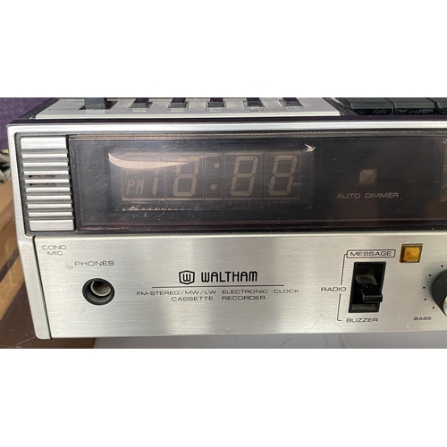 25 - Vintage 1980's Waltham Stereo Radio, Cassette Recorder and Alarm Clock (Cassette A/F)