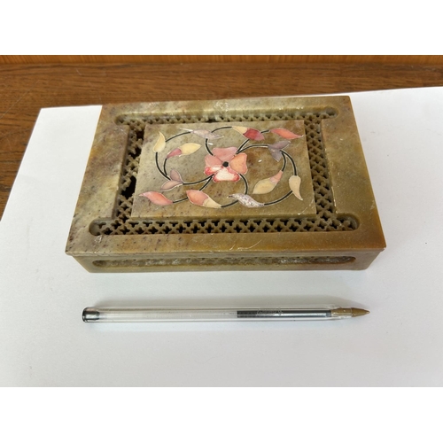 255 - Vintage Marble Trinket Box (A/F - As Seen in Picture)