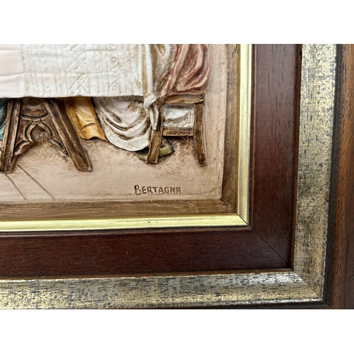 100 - 'Bertagna' Vintage Solid Oak 3D Religious Last Supper Wall Plaque Artwork (66 x 42cm)