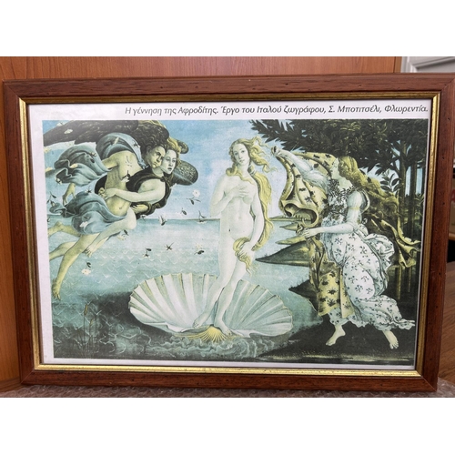 102 - Aphrodite's Birth by Boticelly Framed Print (47 x 34cm) Together with Egyptian Papyrus in Frame (46 ... 