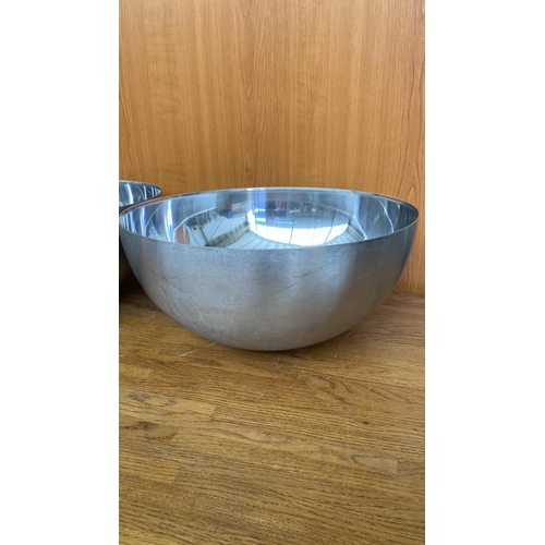 109 - x2 'Ikea' Heavy Duty Stainless Steel Mixing Bowls Model 21559 (36cm Diameter)