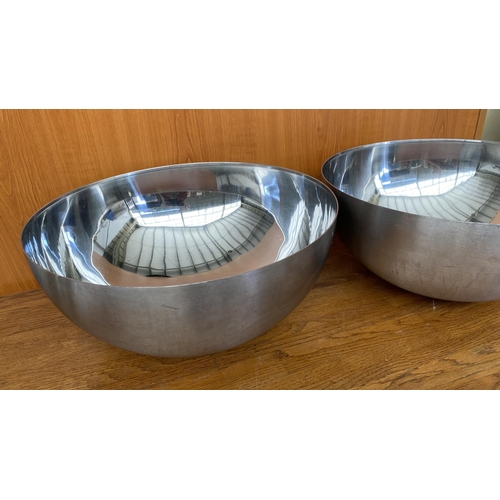 109 - x2 'Ikea' Heavy Duty Stainless Steel Mixing Bowls Model 21559 (36cm Diameter)