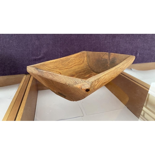 5 - Old Traditional Cyprus Natural Wood Small Dough Bowl/Salad Bowl