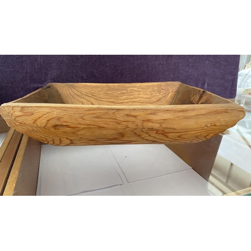 5 - Old Traditional Cyprus Natural Wood Small Dough Bowl/Salad Bowl