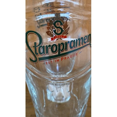 67 - Set of 6 Staropramen Heavy Beer Advertising Glasses (Unused)