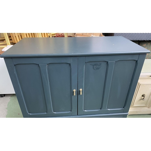 73 - 'Ikea Lommarp' Dark Blue-Green Cabinet (102 W. 49 D. x 101cm H.)