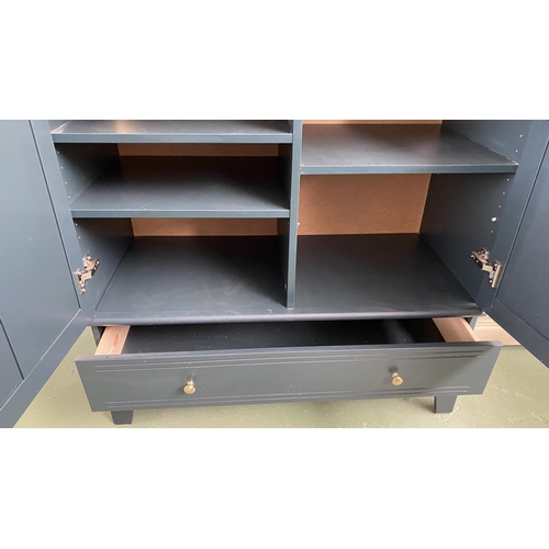 73 - 'Ikea Lommarp' Dark Blue-Green Cabinet (102 W. 49 D. x 101cm H.)