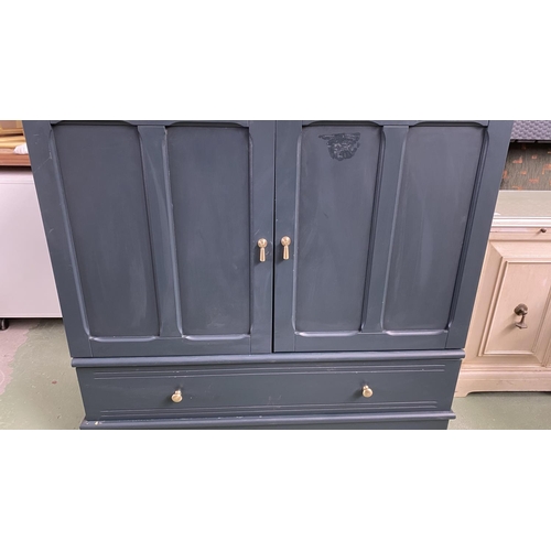 73 - 'Ikea Lommarp' Dark Blue-Green Cabinet (102 W. 49 D. x 101cm H.)