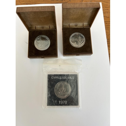 103 - Vintage 1978/1981 500 Mils Cyprus Proof Coins