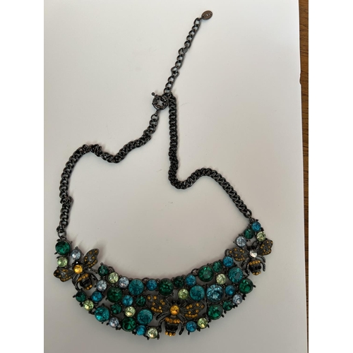 128 - Zara Multi Color Jewel Statement Necklace