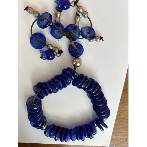 252 - Big Blue Glass Heavy Rosary